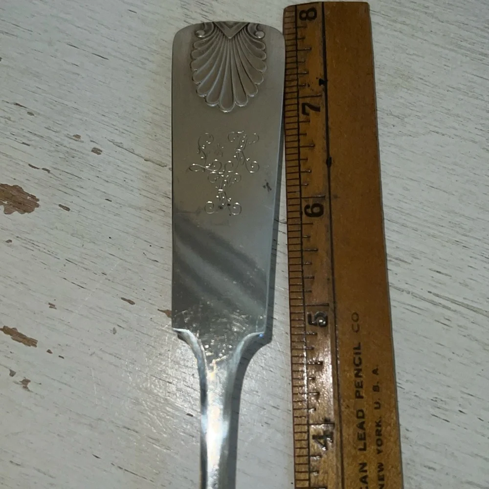 Antique 1900’s Denmark Danish Silver large ladle 12” x 4” ladle stamped